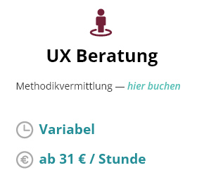 UX Beratung - Methodenvermittlung - ab 31€